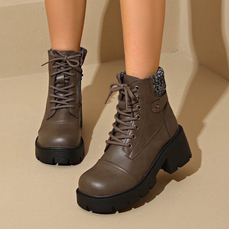 New Women's British-Style Platform Ankle Boots for Winter